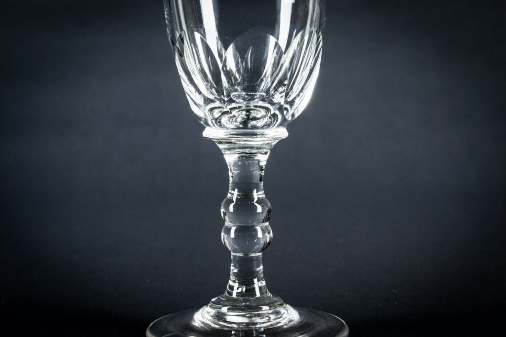 Dessert wine cut glass, English 19th Century
