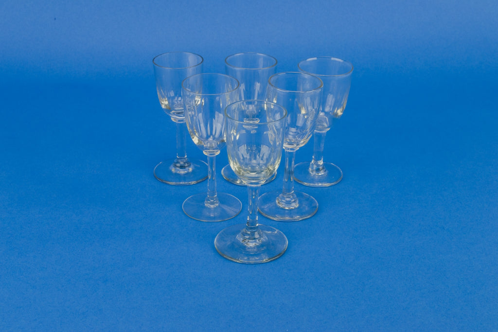 6 sherry stem glasses