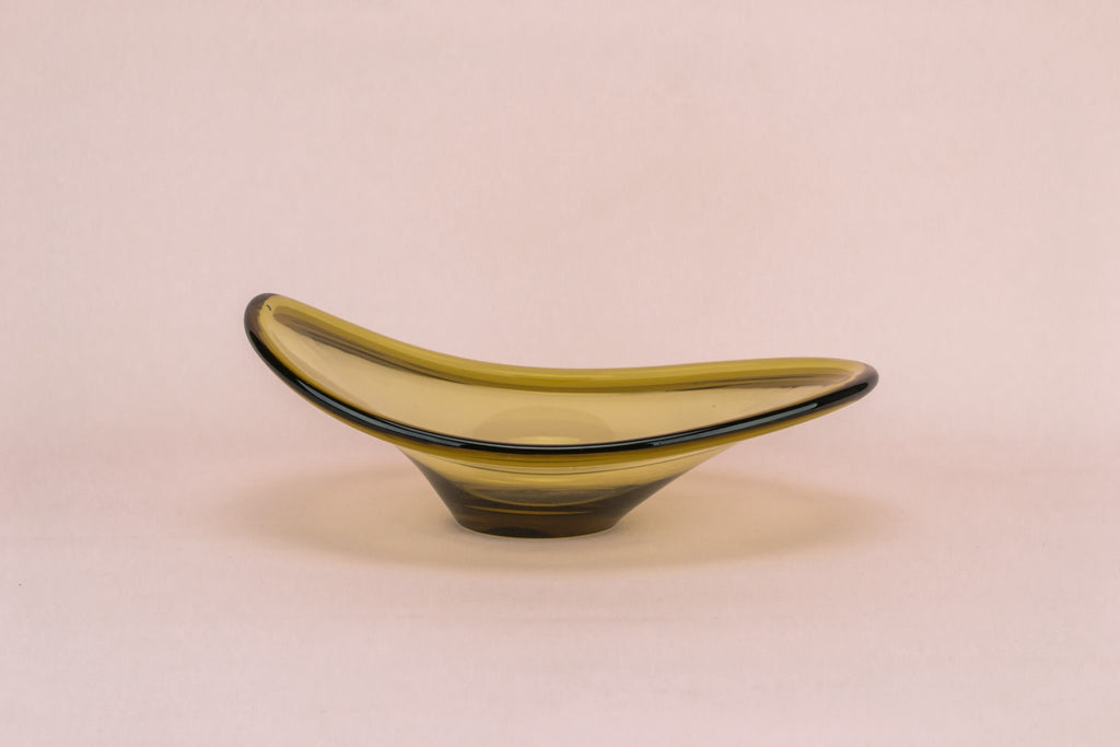 Amber glass decorative bowl