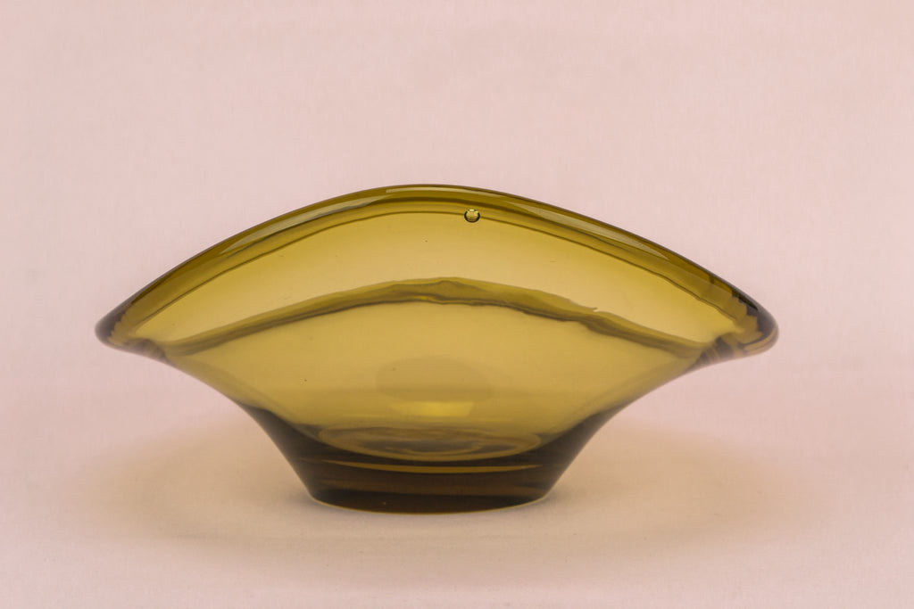 Amber glass decorative bowl