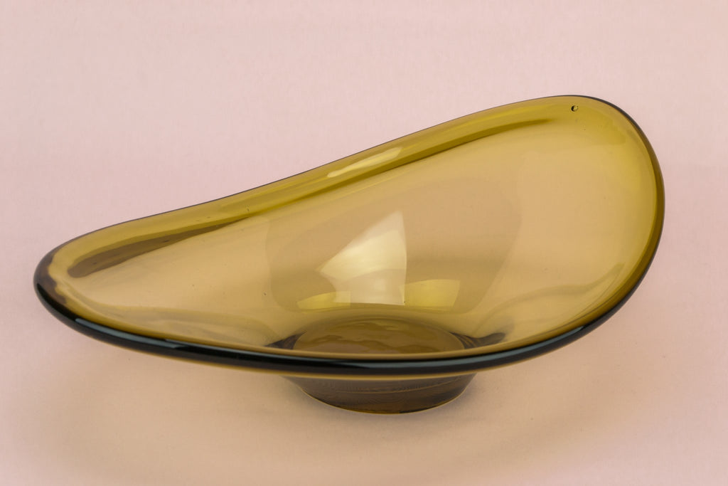 Amber glass decorative bowl