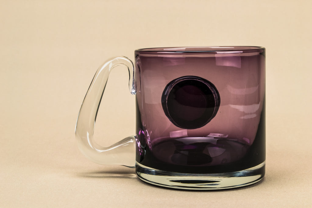 Purple glass beer mug