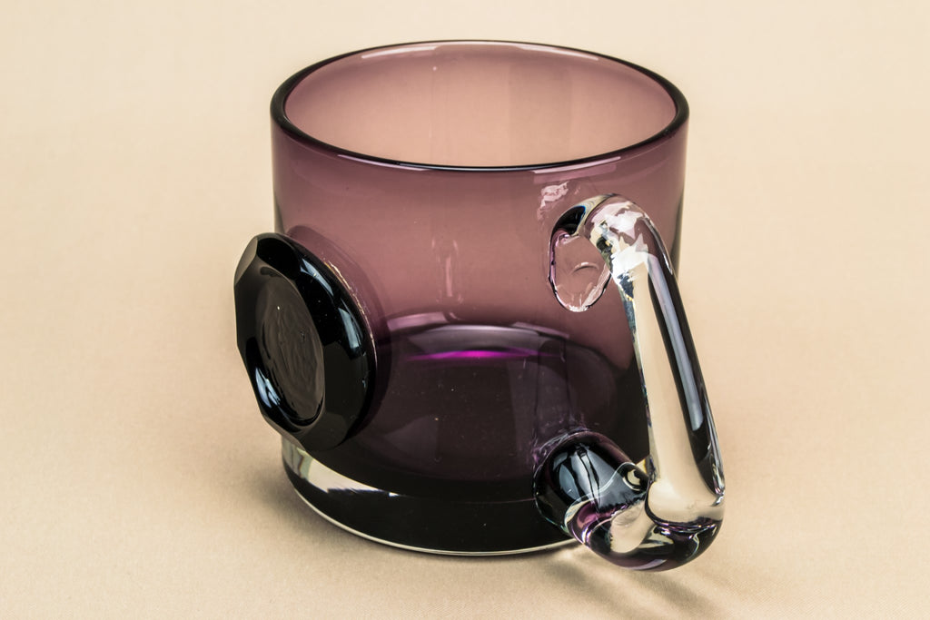 Purple glass beer mug