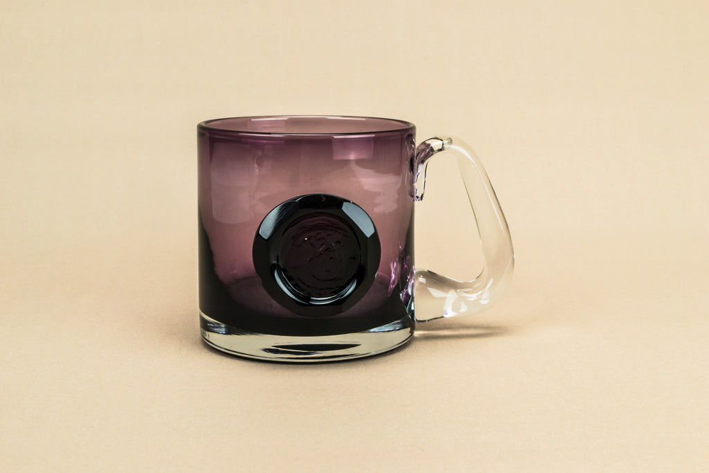 Purple glass beer mug