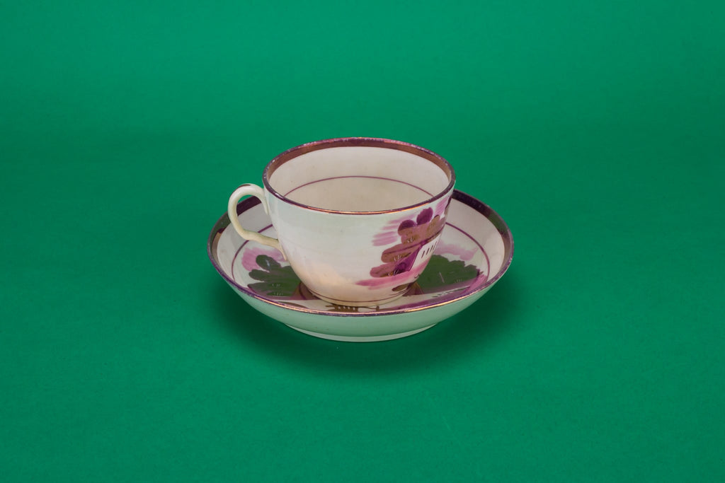 Purple teacup and saucer