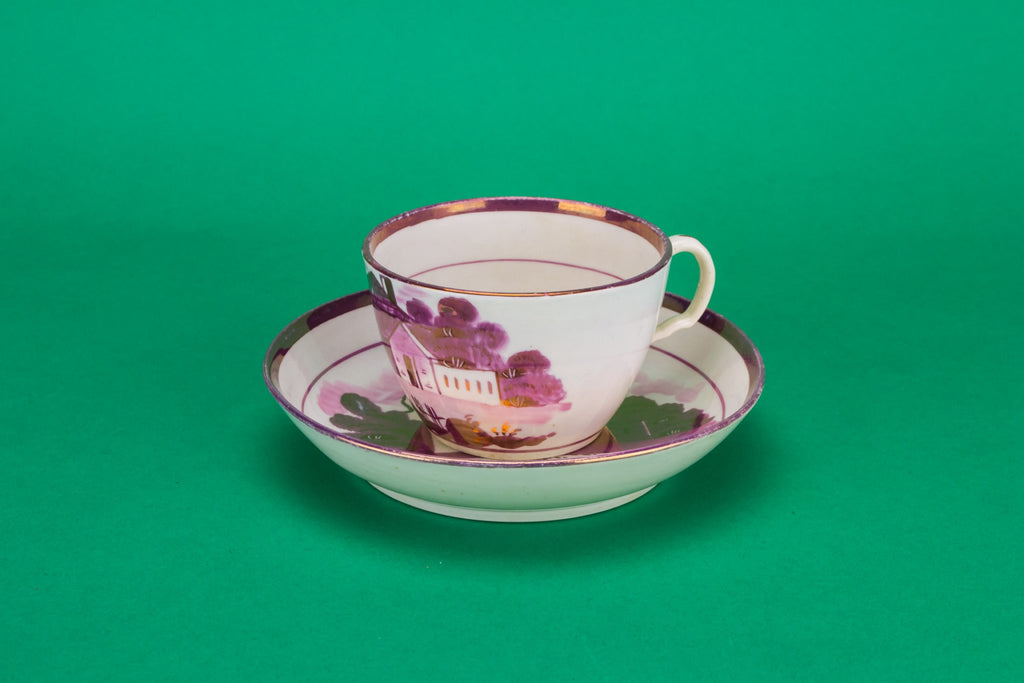 Purple teacup and saucer