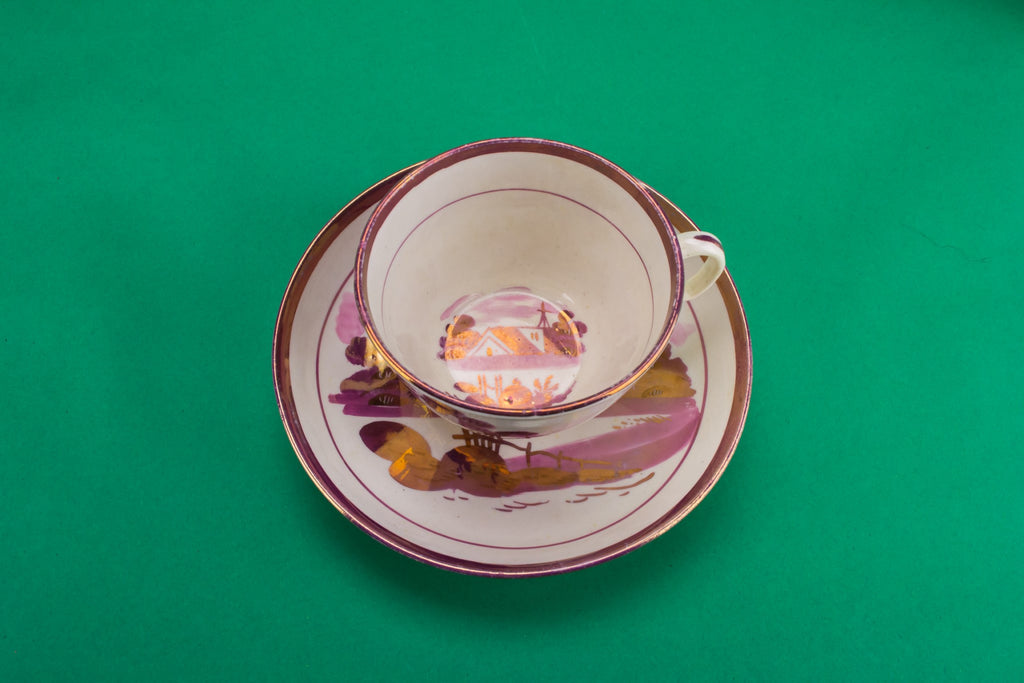 Purple teacup and saucer