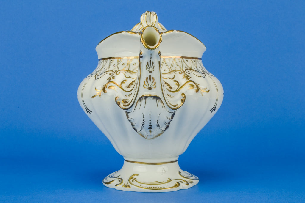 Large gold and white teapot