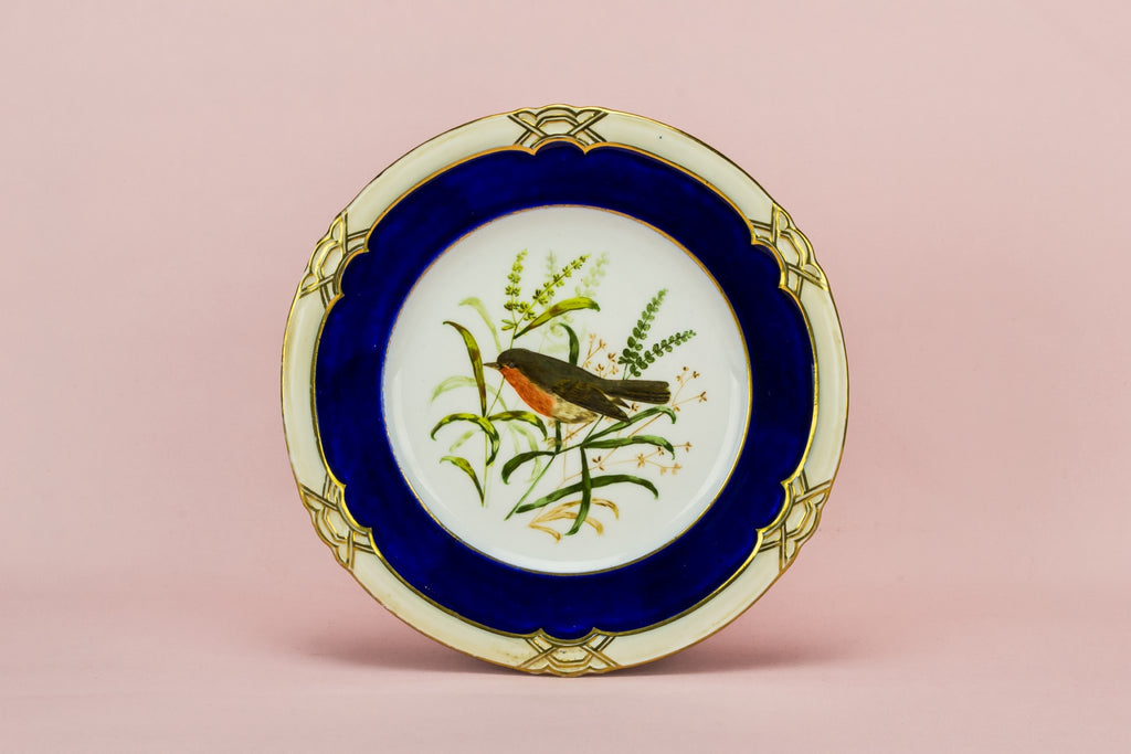 Flow blue serving plate
