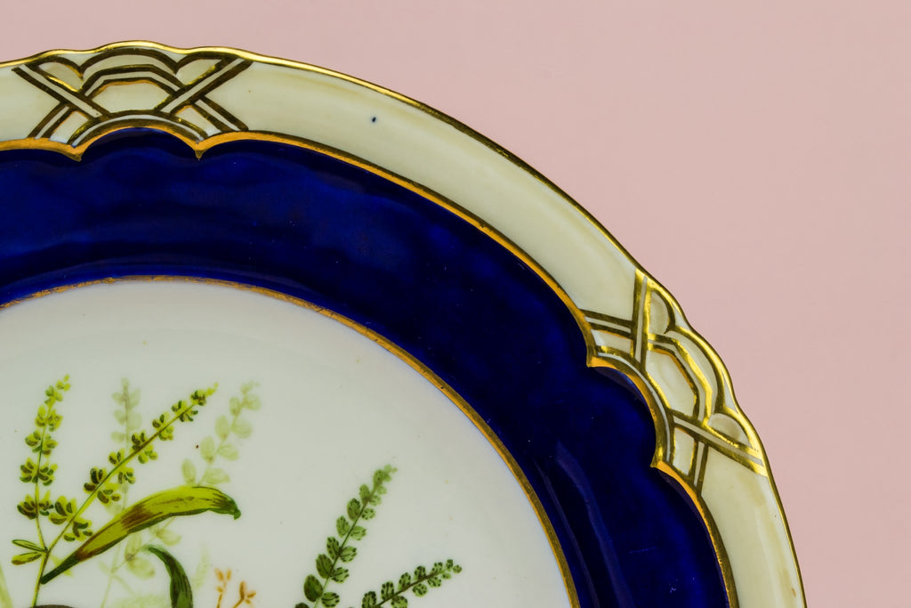 Flow blue serving plate