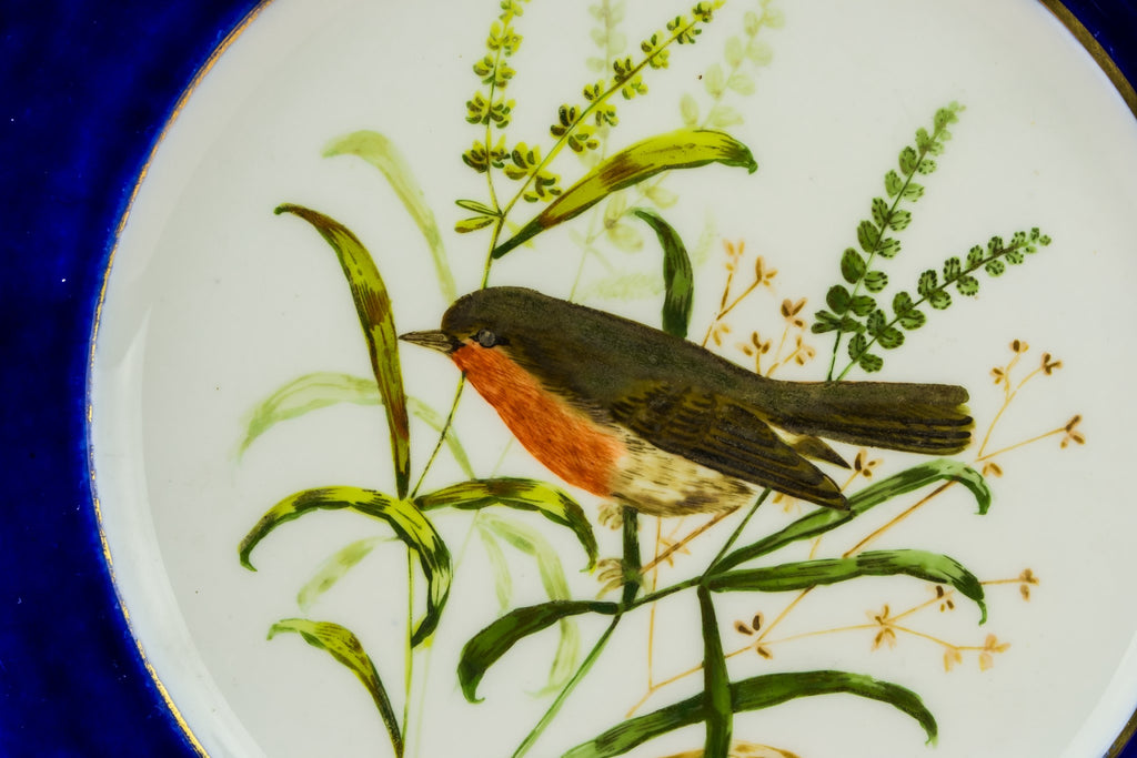 Flow blue serving plate