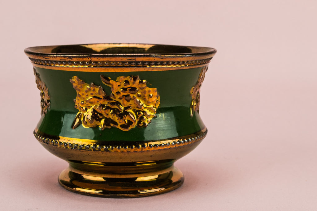 Lustre green sugar bowl