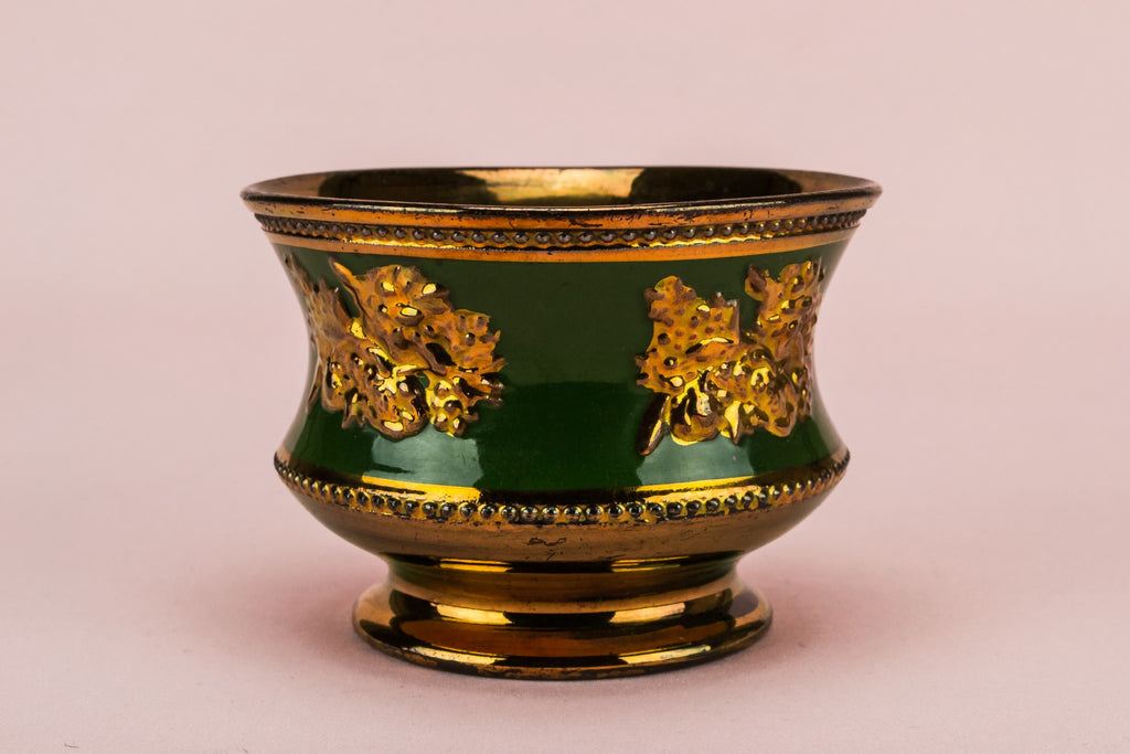Lustre green sugar bowl