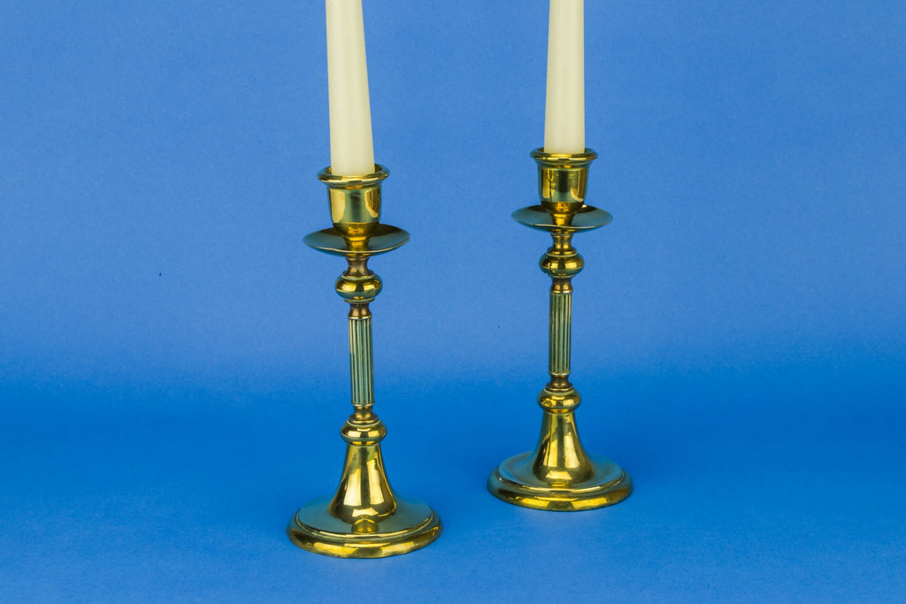 Pair of brass candlesticks