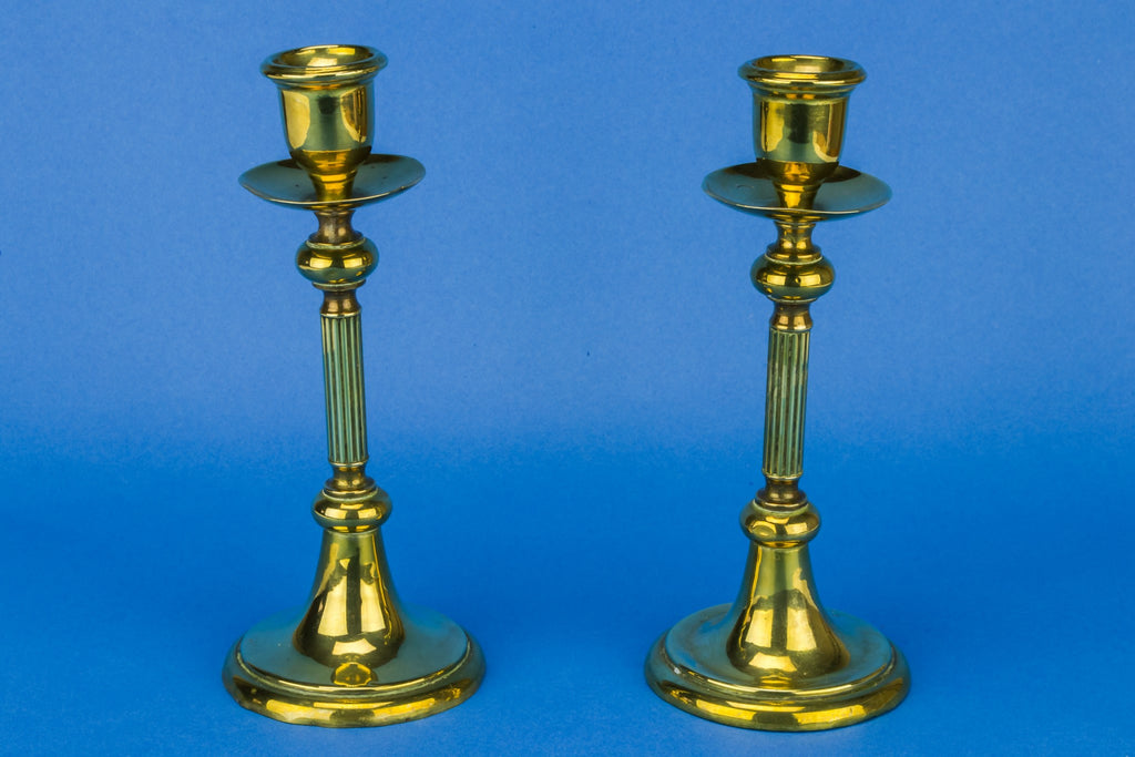 Pair of brass candlesticks