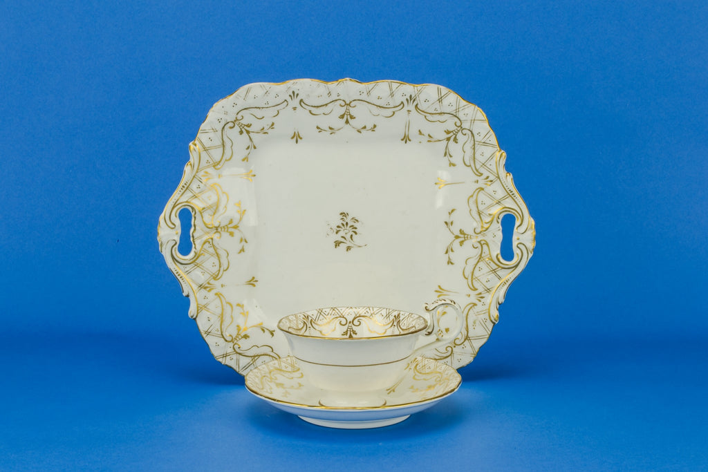 Gold and white tea set for 6
