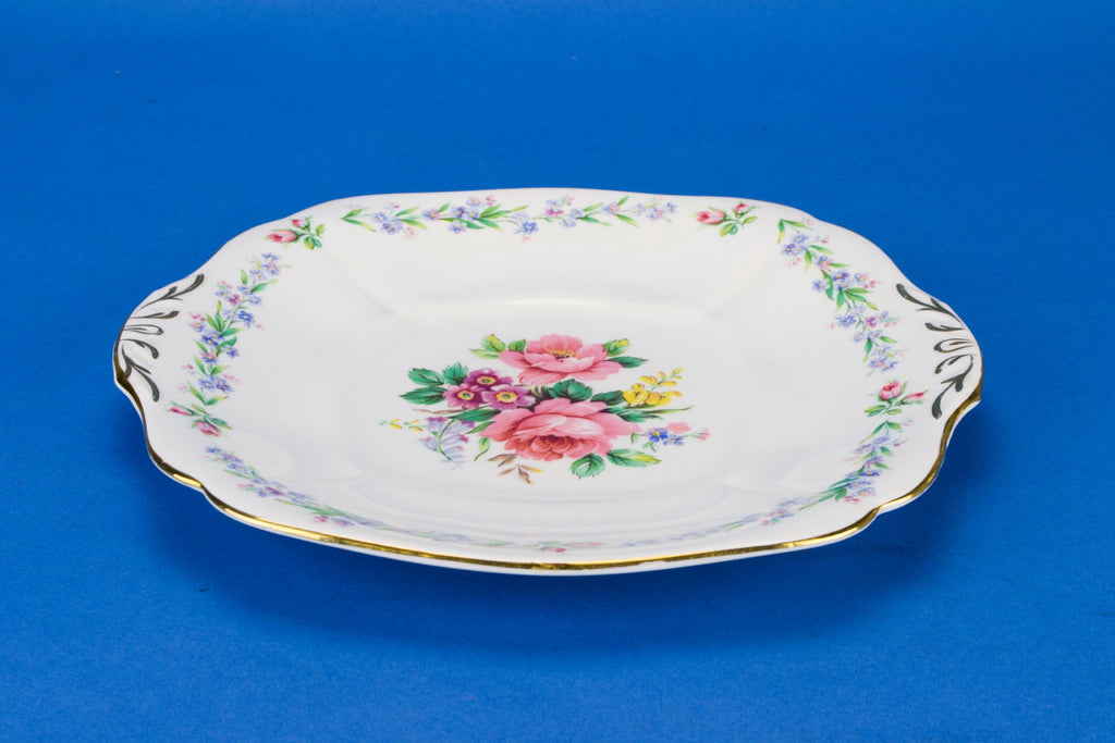 Floral cake serving plate