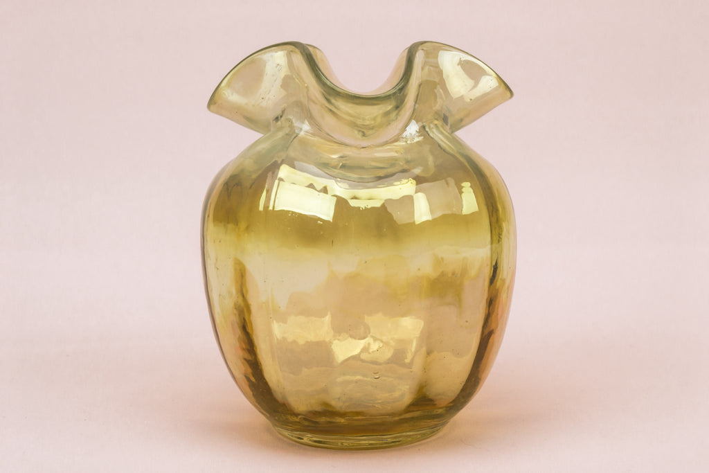 Small yellow glass vase