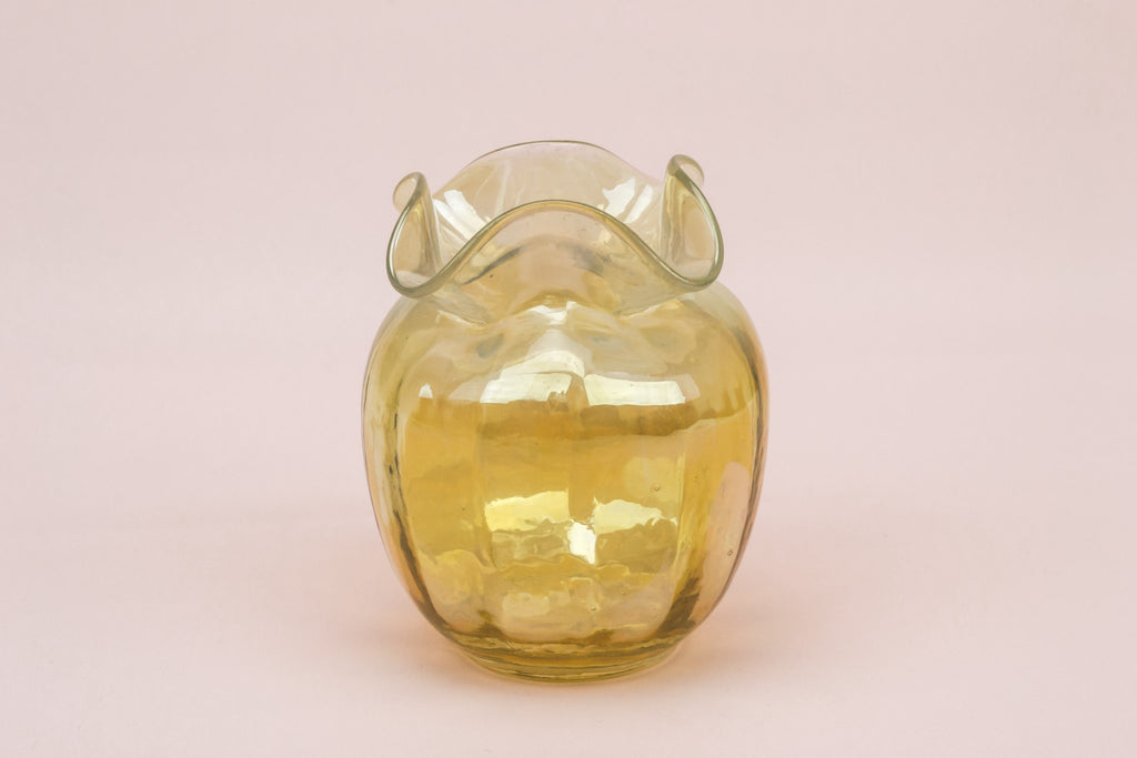 Small yellow glass vase