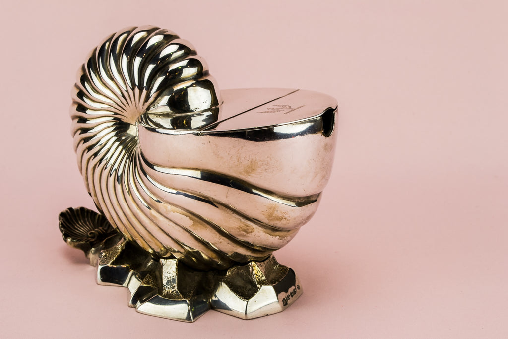 Silver ammonite spoon warmer