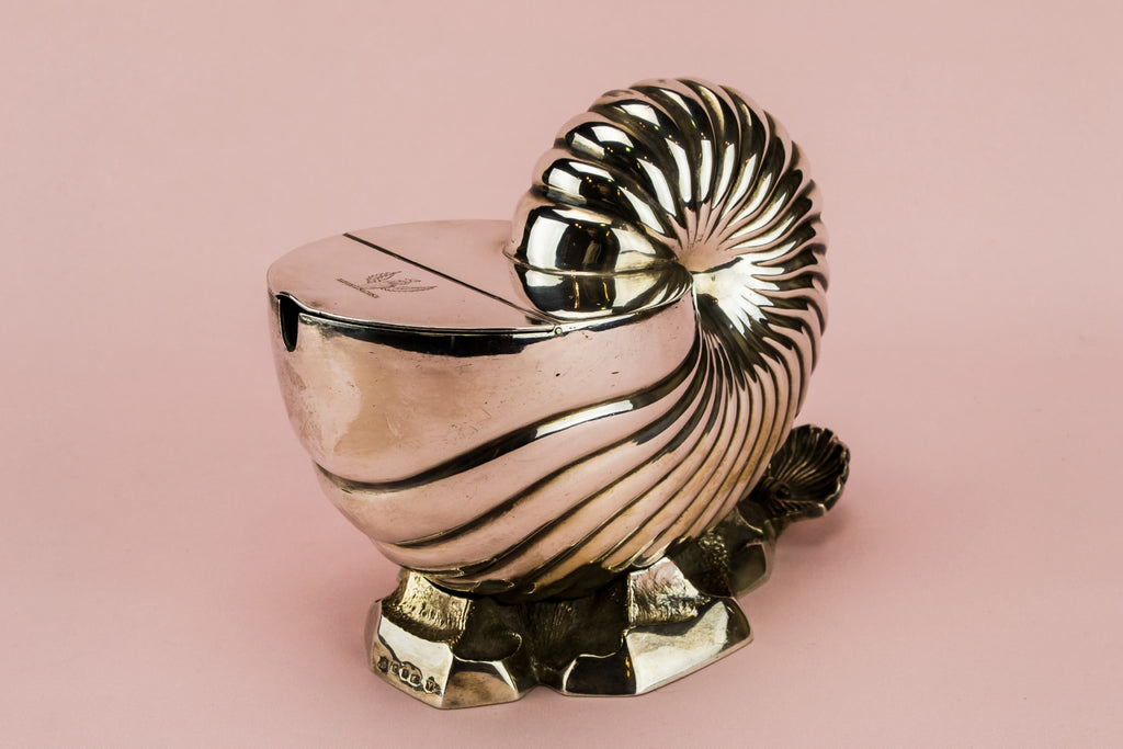 Silver ammonite spoon warmer