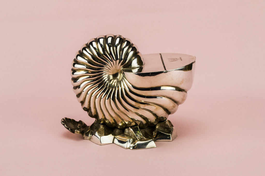 Silver ammonite spoon warmer