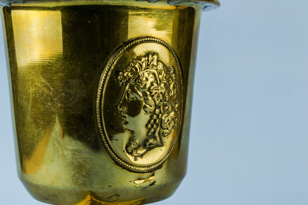2 small brass oil lamps