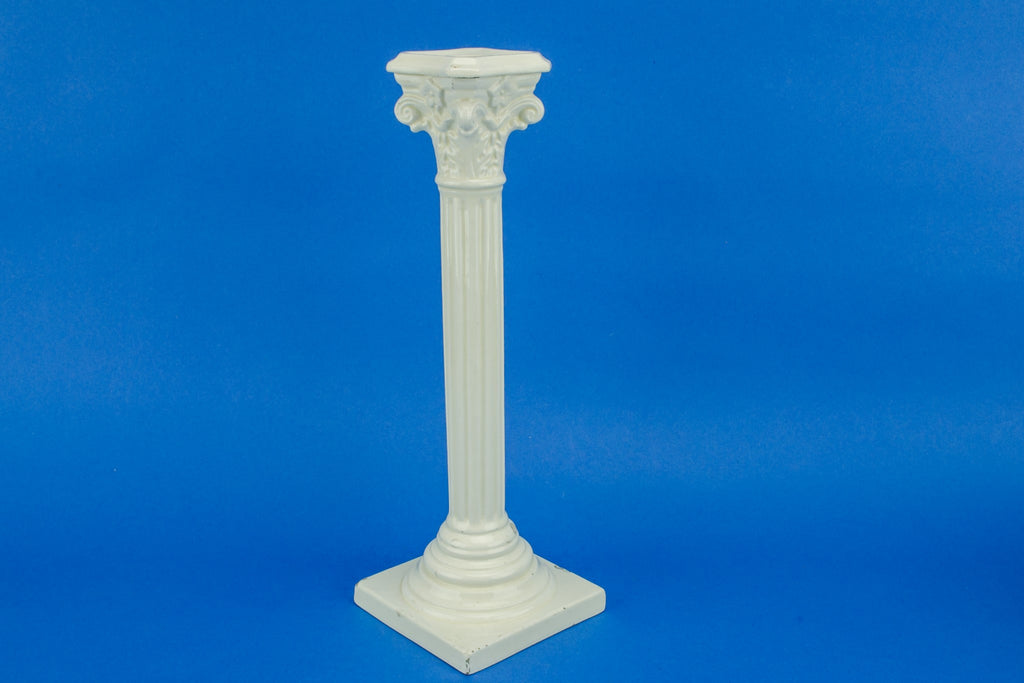Tall cream candlestick