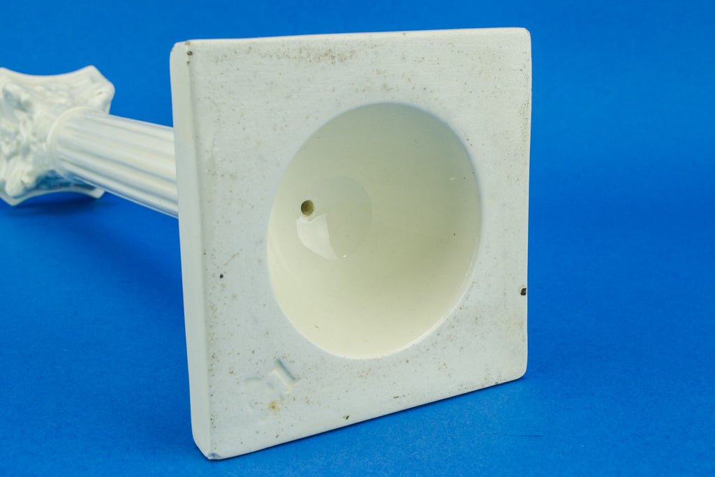 Tall cream candlestick
