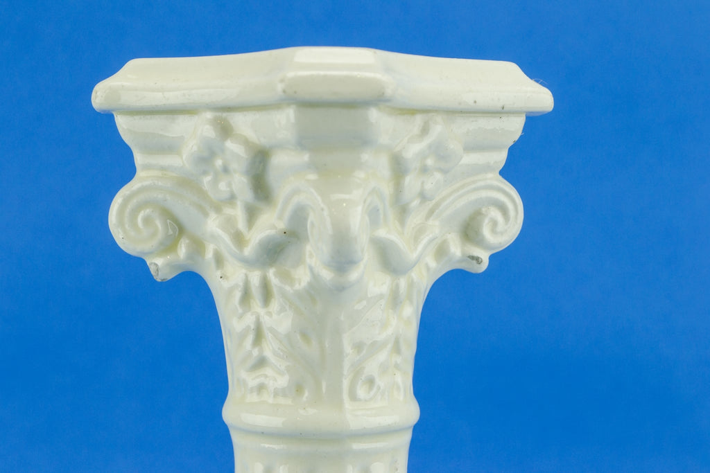 Tall cream candlestick