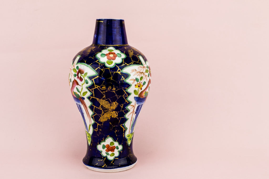 Small blue and white vase