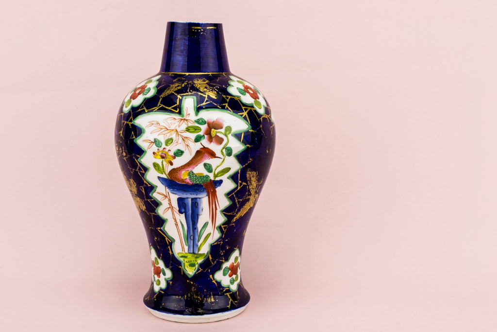Small blue and white vase