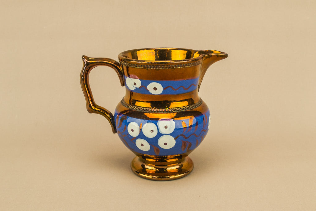 Blue lustre milk jug