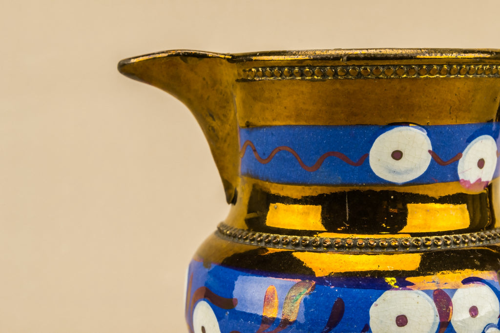 Blue lustre milk jug