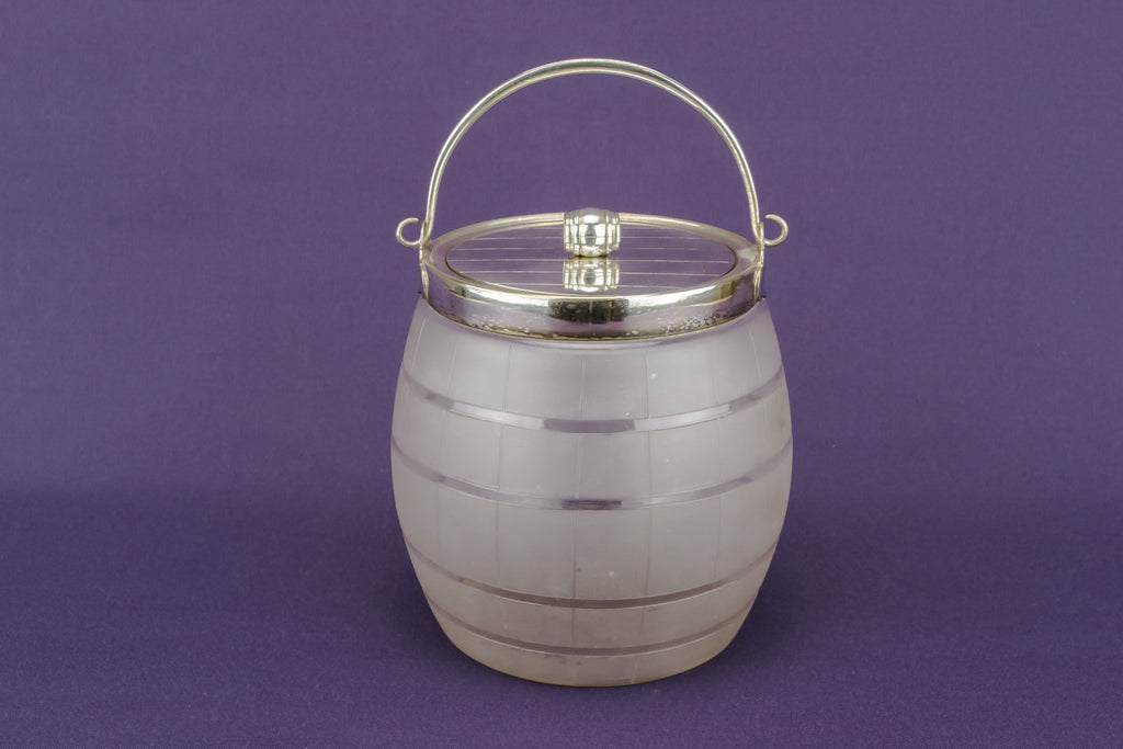Glass barrel ice bucket