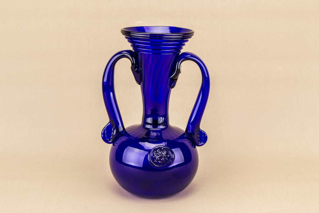 Blue glass vase