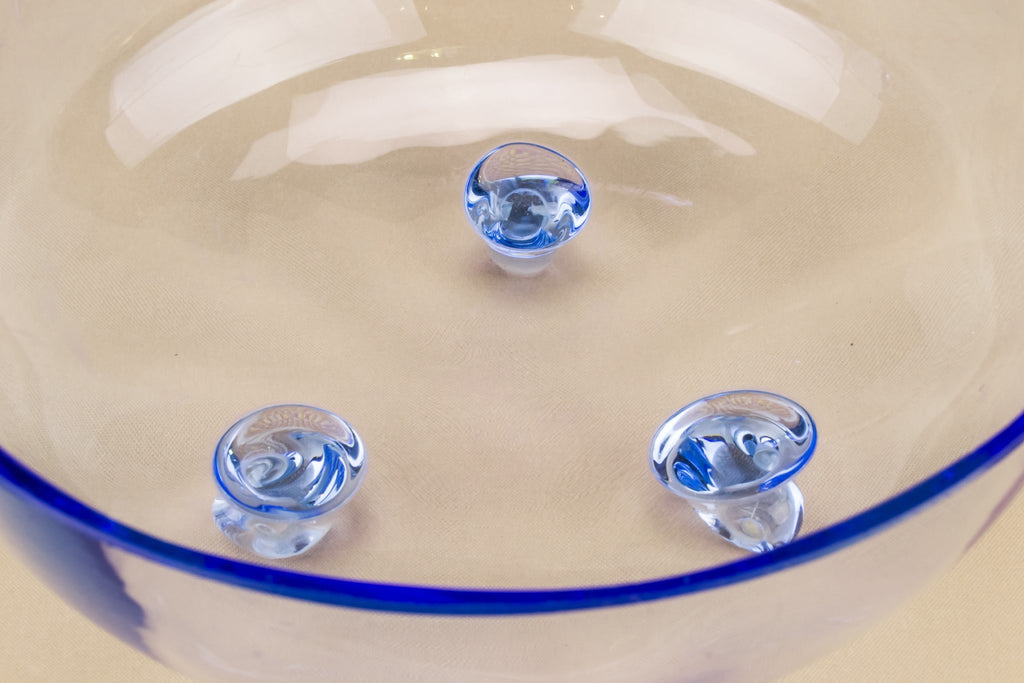 Blue glass dessert set