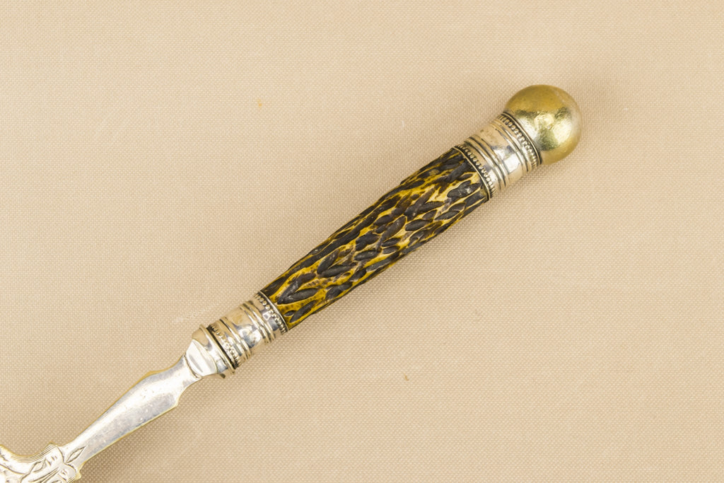 Deer antler serving fork