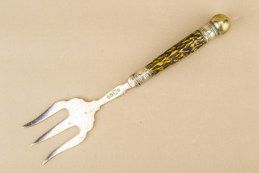 Deer antler serving fork