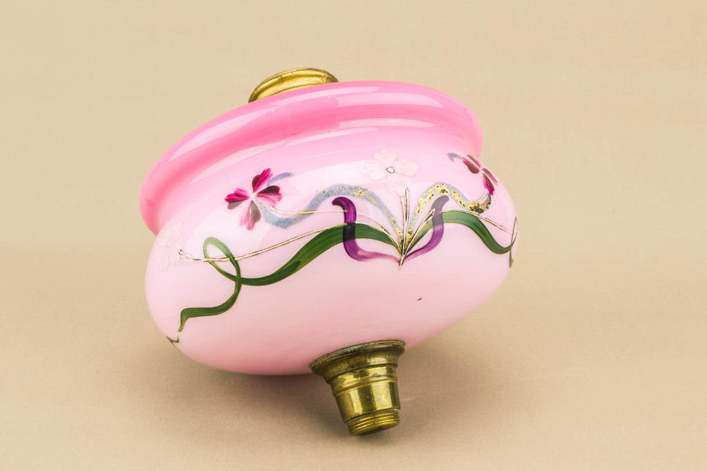 Pink glass oil lamp canister