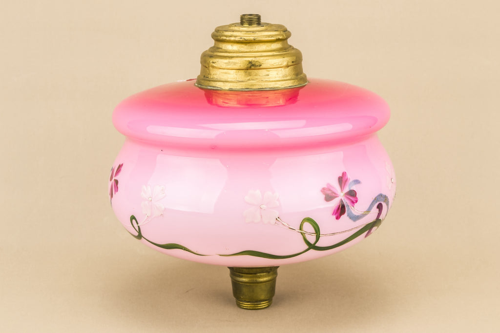 Pink glass oil lamp canister