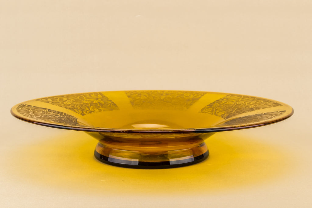 Art Deco amber glass bowl