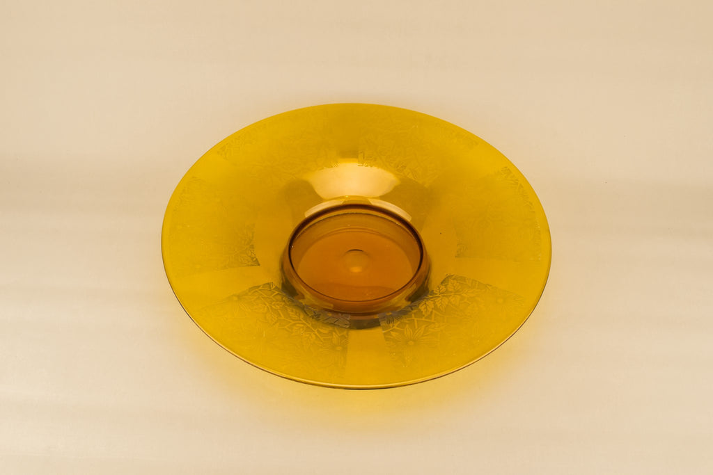 Art Deco amber glass bowl