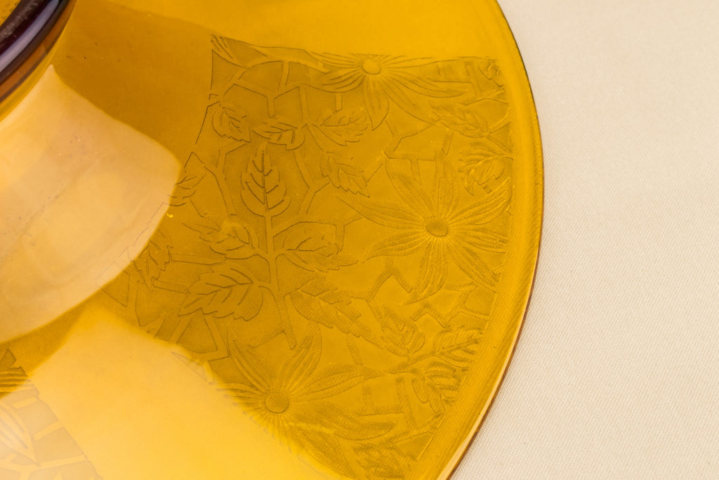 Art Deco amber glass bowl