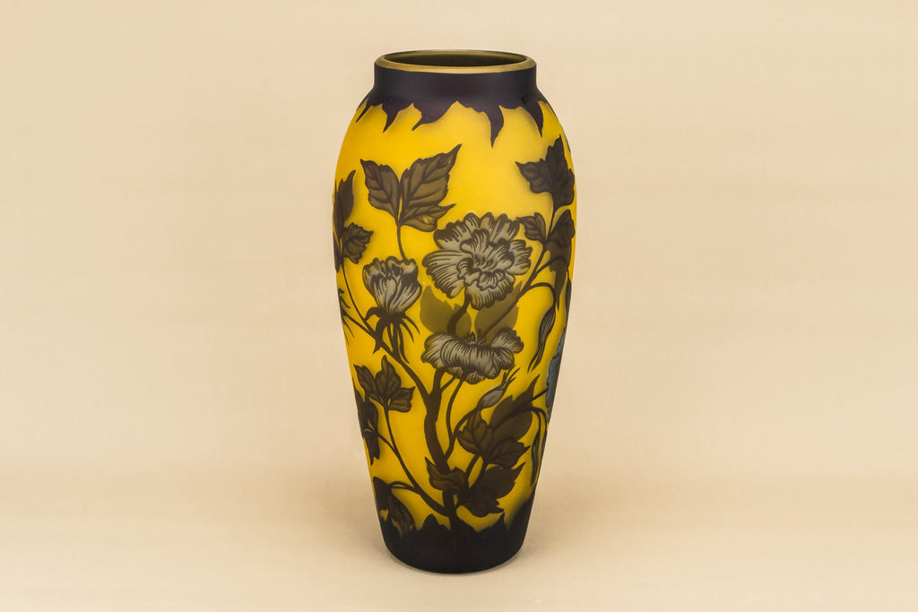 Large yellow glass vase