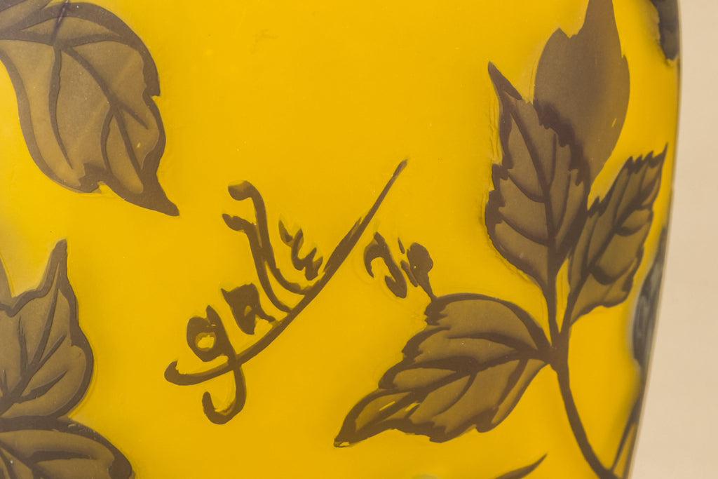 Large yellow glass vase