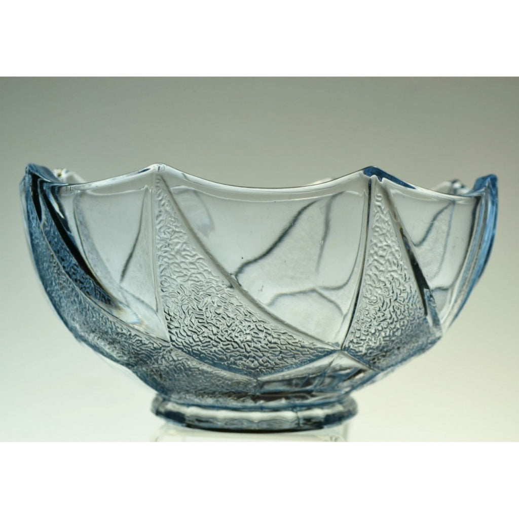 Blue glass salad bowl