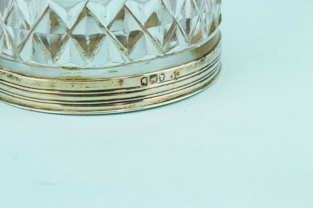 2 silver condiment pots