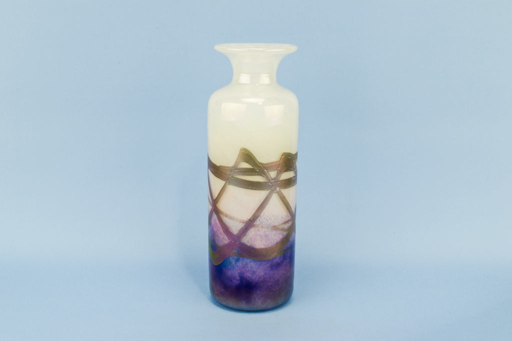 Blue and white glass vase