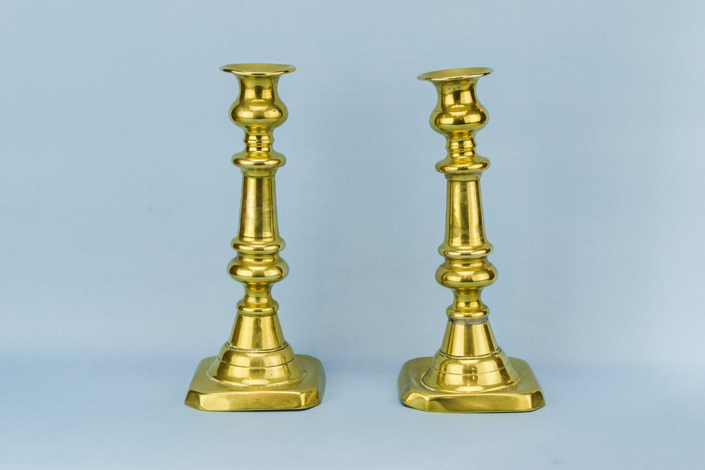 Pair of brass candlesticks